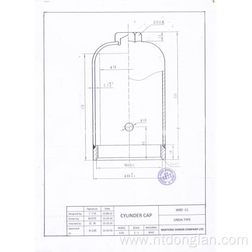 high pressure oxygen cylinder cap